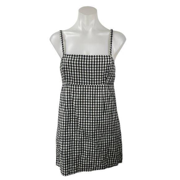Urban Outfitters Cooperative Black Gingham Cami Tank Mini A Line Dress Size 2 - Picture 1 of 4